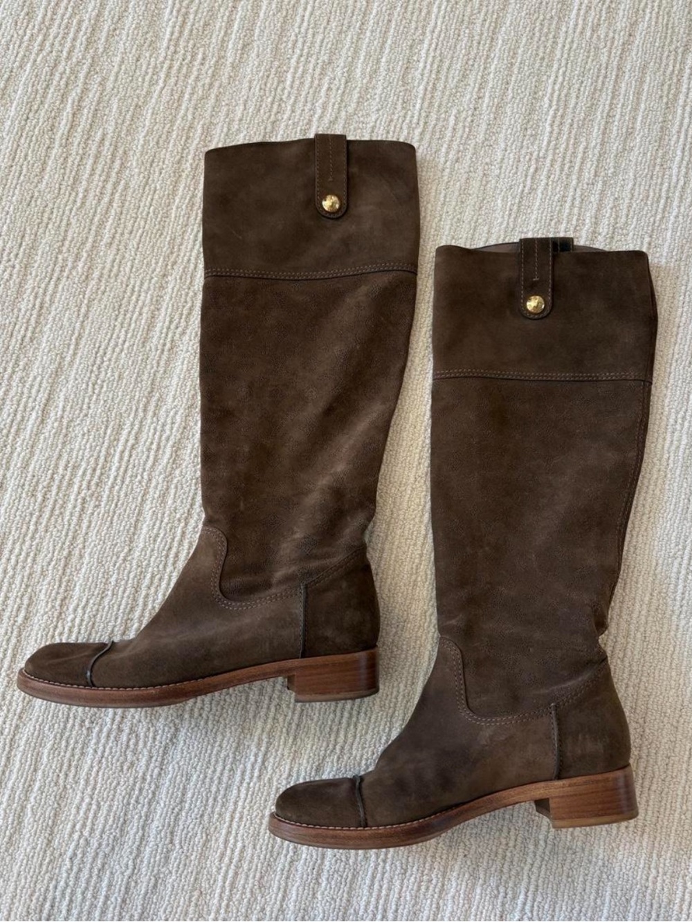 Women's Tall Brown Suede Riding Boots